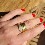 Sinuous Coiled Diamond Set Serpent Ring