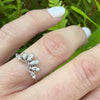 Diamond Set Leafy Curved Wedding Band