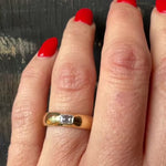 Retro Baguette Diamond in Glossy Gold Band by 720