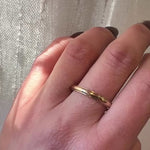 Size 12.5 Half Round Gold Band with Milgrain Edge