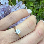 Deco Yellow Gold Solitaire Engagement Ring