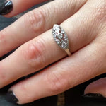 Platinum on Gold Beautiful Diamond Set Ring