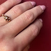 Faceted Flower Edwardian Diamond Solitaire Ring