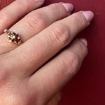 Faceted Flower Edwardian Diamond Solitaire Ring