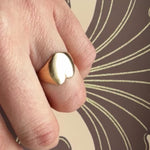 Curvy Heart Shaped Gold Signet Ring