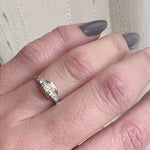 Art Moderne Yellow & White Diamonds in Platinum Ring