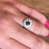 Smart Sapphire & Old Mine Cut Diamond Target Ring