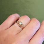 Victorian Pearl & Diamond 18k Rose Gold Bypass Ring