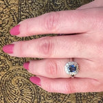 Oval-Cut Sapphire & Diamonds in Platinum Ballerina Ring