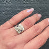 Deco Square Diamond and Sapphire Ring