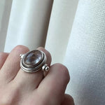 Rulitaled Quartz in Sterling Swivel Ring