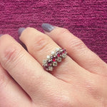 Rubies & Diamonds in 18k White Gold Band