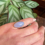 Luminous Blue Agate Antique Gold Ring