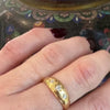 Softly Tapered 18ct Gold Band with Old Mine Cut Diamonds