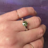 Shimmering Star Cut Green Garnet Solitaire