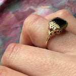 Art Deco Gold and Onyx Ring