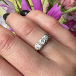 Engraved Deco OMC Diamond Ring