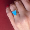 Brilliant Blue Turquoise in Simple Gold Ring