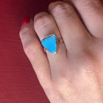 Brilliant Blue Turquoise in Simple Gold Ring