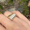 Asymmetrical Angles Diamond & Gold Modernist Ring