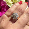 Luscious Victorian Old Euro Diamond Cluster Ring