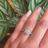 Antique Diamond Cluster in Platinum Engagement Ring