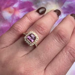 Delightful Deep Pink Sapphire and Diamond Ring