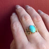 Egyptian Revival Lotus Ring in Gold & Turquoise