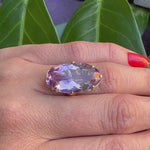 Regal Amethyst in Curlicued Gold Cocktail Ring
