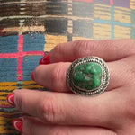 Bold Green Turquoise & Sterling Navajo Ring