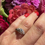 Holly Leaves White Gold Filigree & Diamond Ring