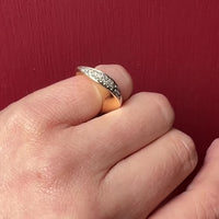 Playful Modernist Twist Band with Diamond Pavé