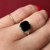 Onyx in Graceful White Gold Art Deco Ring