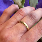 Faceted Gold Wedding Band with Milgrain Edges