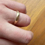 Deep Half Round 14k Gold Band Signed "Romany"