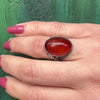Grapes and Leaves Carnelian Silver Ring