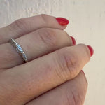 Slim Baguette Diamond & White Gold Wedding Band