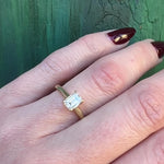 Lovely 18k Yellow Gold Emerald Cut Diamond Solitaire