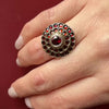 Vintage Garnets in Silver Ring