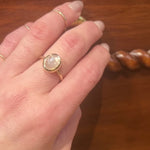 Luminous Moonstone in Curvaceous Gold Ring