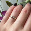 Rose Cut Diamond Crescent Moon Ring