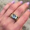 Daring Art Moderne Sapphire & Diamond Ring