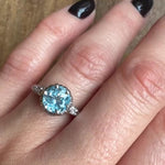 Shimmering Platinum Aquamarine Engagement Ring