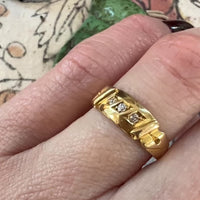 Antique Chester Old Mine Cut Diamond & 18ct Gold Band
