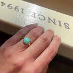 Beautiful Blue Turquoise in Waved Bezel Ring by 720