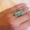 Dramatic Turquoise Inlay in Sterling Silver Ring