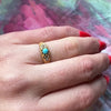 Endearing Victorian Band of 18k Gold Turquoise & Pearls