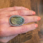 Subtle Gradated Green Turquoise & Silver Ring