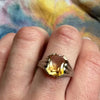 Deco White Gold Citrine Signet Ring