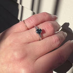 Blue Velvet Oval Sapphire & Baguette Diamonds in Platinum Ring